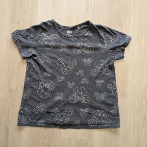 Kids Geometric Mickey Mouse Gray T-Shirt